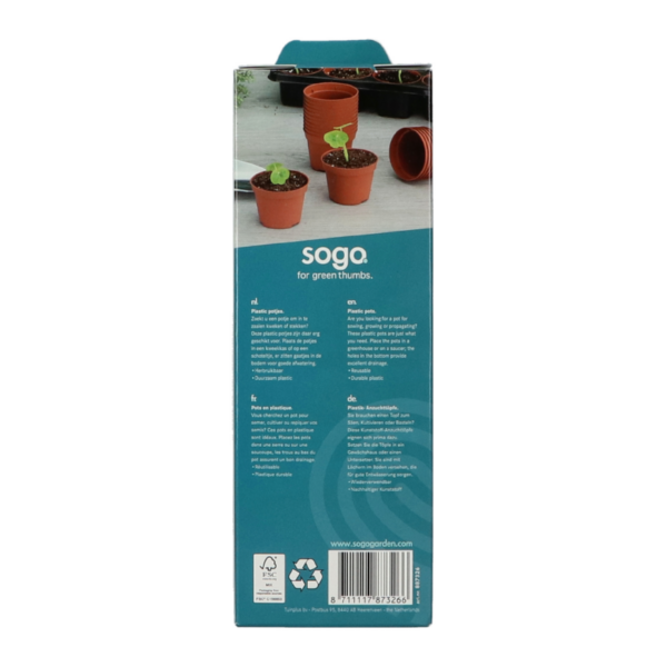 SOGO Plastic potje terra kleur 6cm